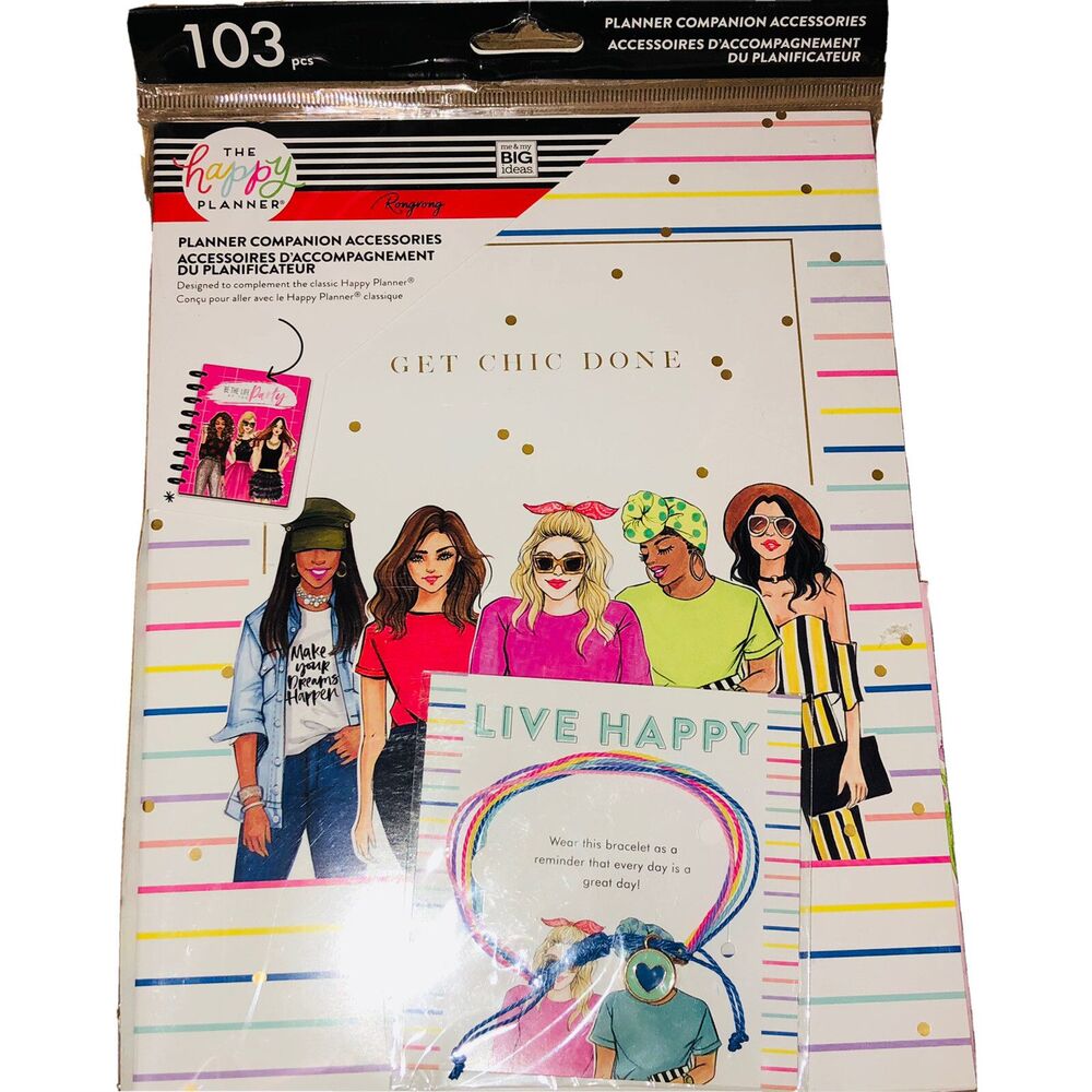 The Happy Planner Rongrong Companion Accessories Get Chic Done 103 Pcs 7”X9” NIP